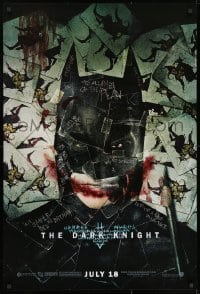 8w206 DARK KNIGHT wilding 1sh 2008 cool playing card montage of Christian Bale as Batman!