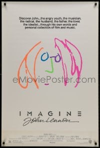 8w424 IMAGINE 1sh 1988 classic self portrait artwork by former Beatle John Lennon!