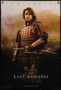 8w509 LAST SAMURAI teaser 1sh 2003 Edward Zwick directed, cool image of Tom Cruise w/two katanas!