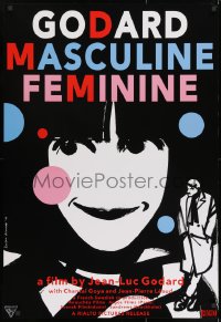 8w567 MASCULINE-FEMININE 1sh R2005 Jean-Luc Godard's Masculin, Feminin: 15 Faits Precis, Kimura art!