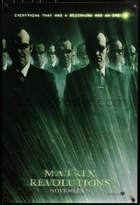 8w574 MATRIX REVOLUTIONS teaser 1sh 2003 image of Hugo Weaving as many Agent Smiths!