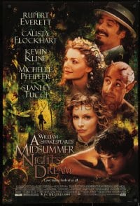 8w588 MIDSUMMER NIGHT'S DREAM advance 1sh 1999 Kevin Kline, Michelle Pfeiffer!