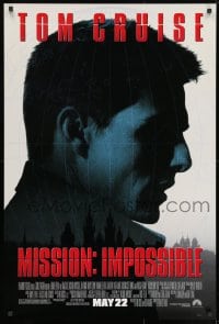 8w596 MISSION IMPOSSIBLE advance DS 1sh 1996 Tom Cruise, Jon Voight, Brian De Palma directed!