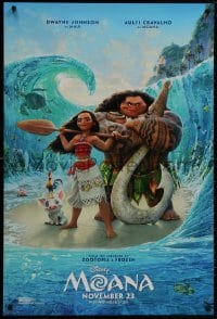 8w600 MOANA advance DS 1sh 2016 Disney, Hawaii, Johnson, Tudyk, Auli'i Cravalho in the title role!