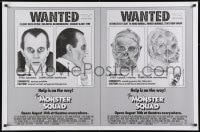 8w603 MONSTER SQUAD advance 1sh 1987 wacky wanted poster mugshot images of Dracula & the Mummy!