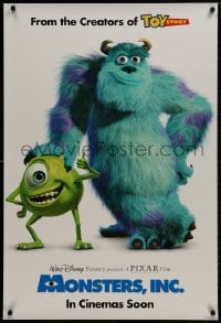 8w604 MONSTERS, INC. Cinemas style advance DS 1sh 2001 Disney & Pixar computer animated CGI cartoon