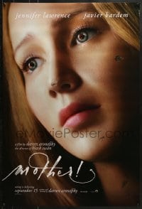 8w608 MOTHER! teaser DS 1sh 2017 Bardem, wild image of Jennifer Lawrence in title role cracking!