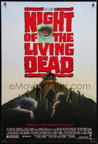 8w639 NIGHT OF THE LIVING DEAD 1sh 1990 Tom Savini, from George Romero screenplay, zombies!