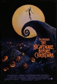 8w644 NIGHTMARE BEFORE CHRISTMAS DS 1sh 1993 Tim Burton, Disney, great Halloween horror image!