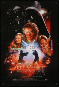 8w744 REVENGE OF THE SITH style B DS 1sh 2005 Star Wars Episode III, cool art by Drew Struzan!