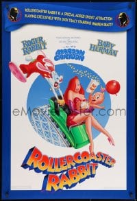 8w758 ROLLERCOASTER RABBIT DS 1sh 1990 Steven Spielberg cartoon, Roger, sexy Jessica & Baby Herman!