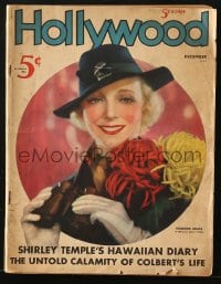 8x835 HOLLYWOOD magazine December 1935 cover portrait of Virginia Bruce in uniform with binoculars!