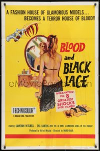 8z102 BLOOD & BLACK LACE 1sh 1965 Mario Bava, a glamorous fashion house becomes a house of blood!