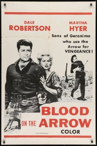 8z105 BLOOD ON THE ARROW military 1sh 1964 Dale Robertson, Martha Hyer, devils of the Apache desert!