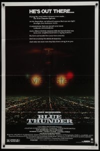 8z109 BLUE THUNDER 1sh 1983 Roy Scheider, Warren Oates, cool helicopter over city image!