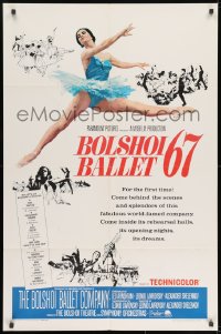 8z115 BOLSHOI BALLET 67 1sh 1966 famous Russian ballet, art of sexy dancing ballerina!