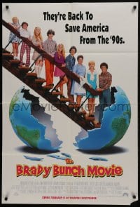 8z120 BRADY BUNCH MOVIE advance DS 1sh 1995 Betty Thomas directed, Long & Gary Cole as Mike & Carol!