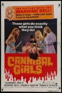 8z145 CANNIBAL GIRLS 1sh 1973 Ivan Reitman Canadian horror comedy, they do exactly what you think!