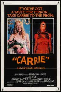 8z151 CARRIE 1sh 1976 Stephen King, Sissy Spacek before and after her bloodbath at the prom!