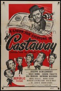 8z161 CHEATERS 1sh R1949 Joseph Schildkraut has lots of money, The Castaway!