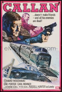 8z143 CALLAN English 1sh 1974 Edward Woodward doesn't make friends and all of his enemies are dead!