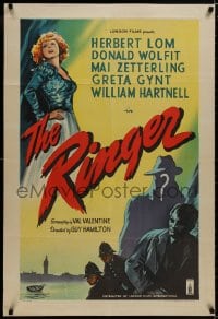 8z735 RINGER English 1sh 1952 Herbert Lom, Mai Zetterling, Guy Hamitlon English mystery!