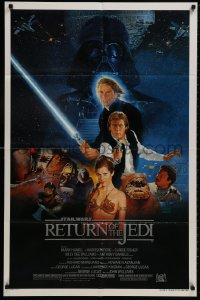 8z729 RETURN OF THE JEDI style B studio style 1sh 1983 George Lucas classic, art by Kazuhiko Sano!