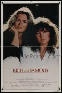 8z732 RICH & FAMOUS 1sh 1981 great portrait image of Jacqueline Bisset & Candice Bergen!