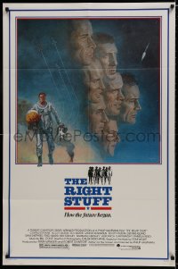 8z734 RIGHT STUFF 1sh 1983 great Tom Jung montage art of the first NASA astronauts!