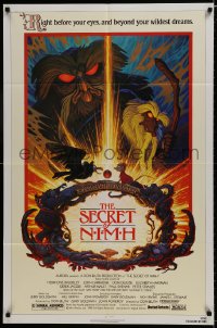 8z768 SECRET OF NIMH 1sh 1982 Don Bluth, cool mouse fantasy cartoon artwork by Tim Hildebrandt!