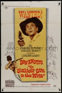 8z778 SHAKIEST GUN IN THE WEST 1sh 1968 Barbara Rhoades with rifle, Don Knotts on wanted poster!