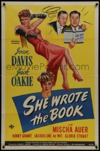 8z782 SHE WROTE THE BOOK 1sh 1946 full-length art of sexy Joan Davis, Jack Oakie!