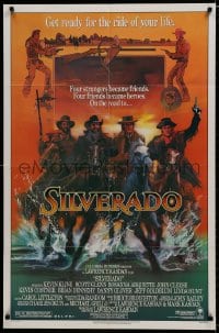 8z792 SILVERADO 1sh 1985 art of Kevin Kline, Scott Glenn, Danny Glover & Kevin Costner by Bob Peak!