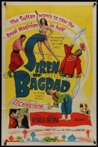 8z793 SIREN OF BAGDAD 1sh 1953 Paul Henreid, sexy half-dressed Patricia Medina!