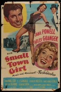 8z798 SMALL TOWN GIRL 1sh 1953 Jane Powell, Farley Granger, super sexy Ann Miller's legs!