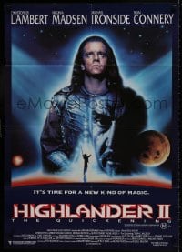 9c421 HIGHLANDER 2 Aust 1sh 1991 different image of immortal Christopher Lambert with sword!