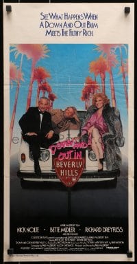 9c618 DOWN & OUT IN BEVERLY HILLS Aust daybill 1986 Nick Nolte, Bette Midler, Richard Dreyfuss