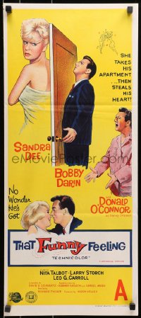 9c932 THAT FUNNY FEELING Aust daybill 1965 Sandra Dee, Bobby Darin, Donald O'Connor, art!