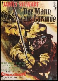 9c333 MAN FROM LARAMIE German R1960s cool different art of cowboy James Stewart, Anthony Mann