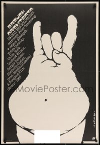 9f688 BELLY OF AN ARCHITECT Polish 26x38 1988 Peter Greenaway, bizarre Jakub Erol artwork!