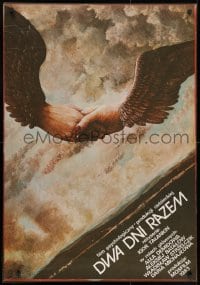 9f762 VREMYA OTDYKHA S SUBBOTY DO PONEDELNIKA Polish 27x38 1985 Oblucki art of winged hand shake!