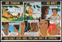 9g438 NO CONDOM - NO WAY 20x30 Australian commercial poster 1980s HIV/AIDS, it's not happening!