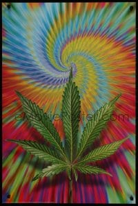 9g444 PSYCHEDELIC LEAF 24x36 Swiss commercial poster 2002 wild Pilz image of marijuana leaf!