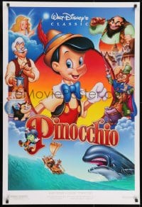 9g831 PINOCCHIO DS 1sh R1992 images from Disney classic fantasy cartoon!