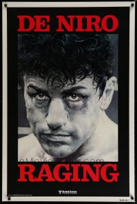 9g842 RAGING BULL teaser 1sh 1980 Martin Scorsese, classic close up boxing image of Robert De Niro!