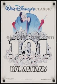 9g287 ONE HUNDRED & ONE DALMATIANS 13x20 special poster R1991 Disney canine family cartoon!