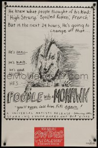 9g292 POODLE WITH A MOHAWK 22x34 special poster 1982 angry poodle by Lynda Barry, fictional movie!