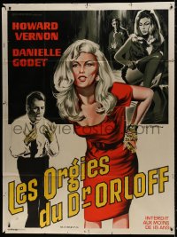 9j912 ONLY A COFFIN French 1p 1967 great artwork of sexy bad blonde Danielle Godet!