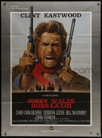 9j913 OUTLAW JOSEY WALES French 1p 1976 Clint Eastwood is an army of one, cool double-fisted artwork!