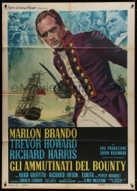 9j402 MUTINY ON THE BOUNTY Italian 1p R1970s different art of Marlon Brando & ship by Enzo Nistri!